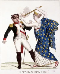 The Unmasked Tyrant - i "" Napoleon 1st, karikaturer, dummy-samling", ca. 1814.