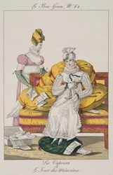 The Vapors or The Accounts Day, plate 62 fra Le Bon Genre, 1813