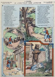 Bjørnen og hageelskeren - Fables de La Fontaine i bilder av Epinal