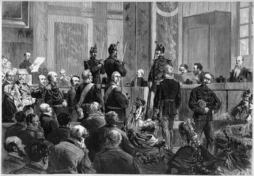 Innkallingen av vitnene under rettssaken mot marechal Francois Achille Bazaine (Francois-Achille