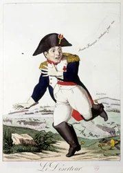 Desertøren: tapper Francais, fortsett for meg» – i «Napoleon I», karikaturer, dummysamling, ca. 1814–1815.