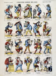Den berømte familien til John. Bilde av Epinal, sd. 1800-tallet.