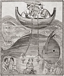 Den marine verden i henhold til middelalderens forestillinger, fra Science and Literature in The Middle Ages av Paul Lacroix pub. London 1878