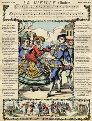 The old, popular song. Picture of Epinal from the 19th century