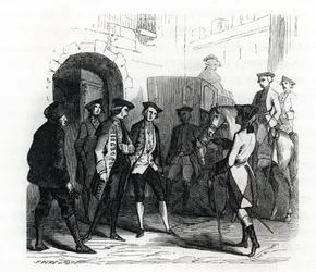 Fangene i Vincennes ble overført til fengselet i Bastillen i 1784 - (gravering) 1846