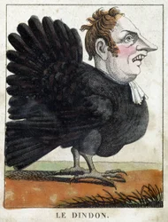 Kalkunen i karikatur, studie av karakter "flyktig karakter" sd. 19., populære bilder.