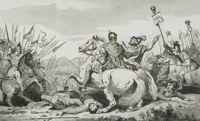 Theodoric is Slain in Battle Against Attila, nær Chalons, fra 