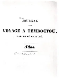 Tittelside til 'Dagbok for en tur til Timbuktu' av Rene Caillie (1799-1838)