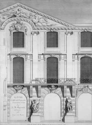 Tittelside til en bok med graverte plater av Oppenords design, utgitt 1745