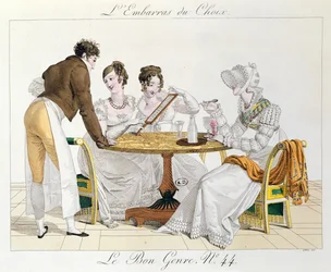 Too Much Choice, plate 44 fra Le Bon Genre, 1827