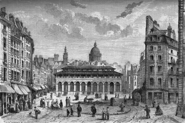 Transformations de Paris sous le Second Empire, Paris haussmannien : vue du marche des Carmes et de l