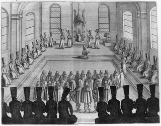 Tsar Alexei I Mikhailovich (1629-76) mottar en ambassade fra Vesten, fra bind I av Very Curious and Very Reowned Voyages made in Muscovy, Tartary and Persia av Adam Olearius, oversatt av Wicq