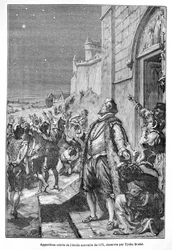 Tycho Brahe ser en ny stjerne (gravering)