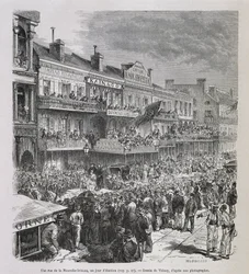 En gate i New Orleans på valgdagen 1875 - i "" Le Tour du Monde", 2. sem. 1876