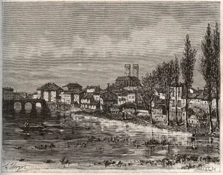 Verdun - Morbihan i Bretagne - gravering i "La France illustrée: geografi, historie, statistisk administrasjon" av V.A. Malt-Brown. 1884
