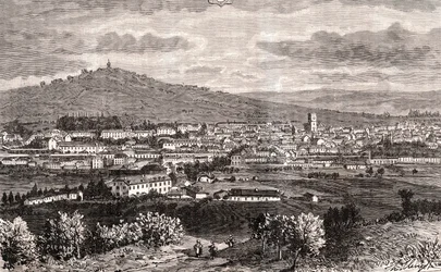 Vesoul - commune of the Grand Est of France, prefecture of the department of Haute-Saone in the region of Bourgogne-Franche-Comte - engraving in “France illustree: geography, history, statistical administration” by V.-A. Malt-Brown. 1884