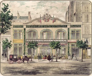 Utsikt over Grand Cafe du XIXeme Siecle, Paris, 1857