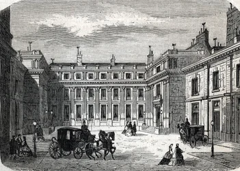 Utsikt over departementet for offentlig utdanning, Hotel de Rochechouart rue de Grenelle, i Paris - (gravering) 1864