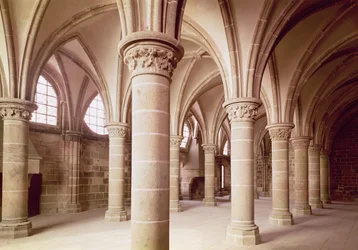 Utsikt over Salle des Chevaliers, tidligere scriptorium