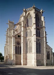 Utsikt over chevet av kirken, bygget 1260-1320