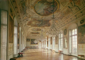 Utsikt over galleriet kjent som La Belle Inutile, designet av Robert de Cotte (1656-1735) ca. 1700