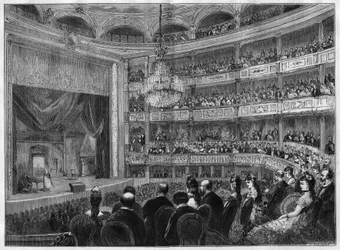 Utsikt over teatersalen til Odeon, nylig restaurert. Paris