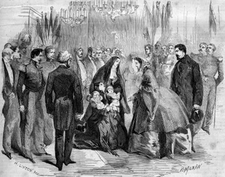 Besøk av Napoleon III (1808-1873) og Impress Eugenie (1826-1920) til Chauny (Aisne, 02)