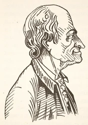 Voltaire, kopi av Boris Mestchersky (d.1957), illustrasjon fra Histoire de la Nation Francaise, Sciences, Volumes I & II, av Gabriel Hanotaux (1853-1944), 1924
