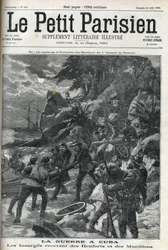 War (of Independence) in Cuba: Insurges receiving Reinforcements and Ammunition. The Cubans rose up against Spanish domination in 1895 and the war ended in 1896 with the help of Americans. “” The Little Parisien””, 24/04/1898.