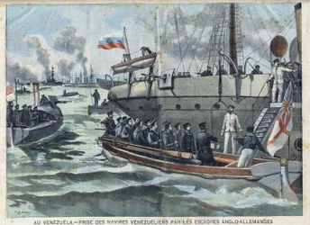 War in Venezuela: capture of Venezuelan ships by Anglo-German (Anglo-German) squadron, in "Le Petit Parisien”