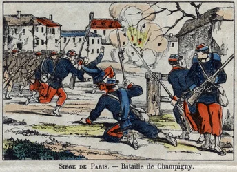 War of 1870 between France and Prussia: the Battle of Champigny or the Battle of Villiers from 30/11 to 02/12/1870.