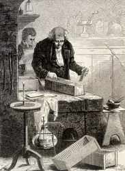William Cruickshank built the troughs pile - in “” Album of Science; illustrious scholars; Great Discoveries””” 1896.