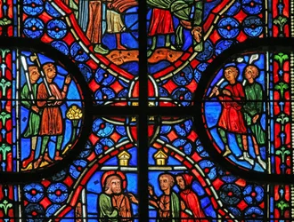 Vindu w11 som viser bakgrunn og design i St Andrew-vinduet