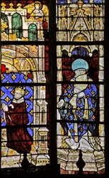 Vindu w210 som viser St Denis med giveren Charles VI