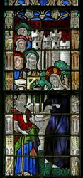Vindu w7 som viser Kristus og den samaritanske kvinnen