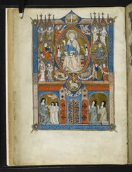 Yates Thompson MS 11 f.1v Ideell tilstand av Sainte Abbaye, fra 