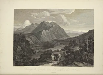 Passasje av Quindiu, i Cordillera of the Andes, tegnet av Koch, illustrasjon fra 