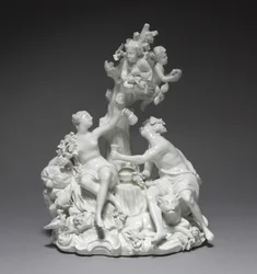 Bacchus og Venus, produsent Tournay Factory, Belgia, ca. 1755