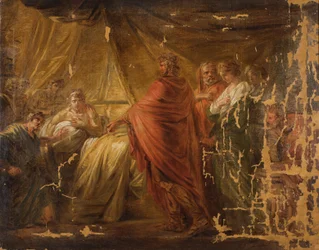 Agamemnon bringer Briseis tilbake til Akilles#39; telt
