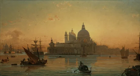 Kveldsstemning i Venezia med Santa Maria della Salute