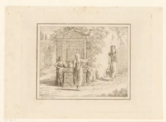 Kvinner ved vannbrønn Scener fra hverdagen i Italia (serietittel) Figur prese dal vero (serietittel på objekt)