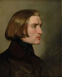 Portrett av komponisten Franz Liszt 1811-1886, 1838.