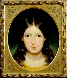 ""Girl"" (Ung jente) Maleri av Friedrich Ritter von Amerling (1803-1887) ca. 1838 - Olje på lerret Dim 39,5x32,5 cm Moravska galleriet, Brno