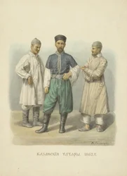 Kazan Tatars, illustrasjon fra serien Clothing of the Russian State, 1869