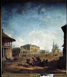 Vue de la ville de Nikolaev (Nikolayev) i Ukraina (Utsikt over byen Nikolayev). Peinture de Fyodor Yakovlevich Alexeev (1753-1824)