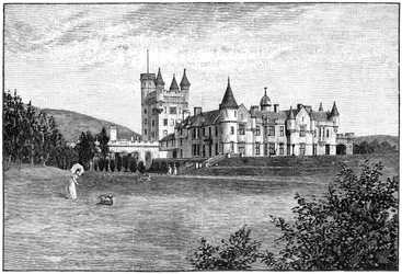 Balmoral Castle fra nordvest, Aberdeenshire, Skottland, 1900.
