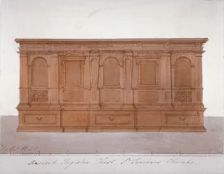 Gammel registerkiste fra Southwark Cathedral, London, 1825