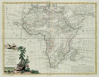 Afrika delt inn i sine hovedstater, gravering av G. Zuliani hentet fra Tome I of the Newest Atlas publisert i Venezia i 1776 av Antonio Zatta, Private Collection