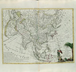 Asia delt inn i sine hovedstater, gravering av G. Zuliani hentet fra Tome I of the Newest Atlas publisert i Venezia i 1777 av Antonio Zatta, Private Collection