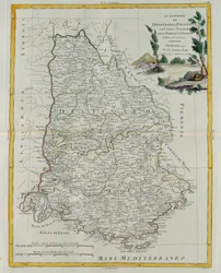 Styringene av Dauphin, Provence, Venaissin-fylket og Principate of Orange, gravering av G. Zuliani hentet fra Tome I of the Newest Atlas publisert i Venezia i 1777 av Antonio Zatta, Priv